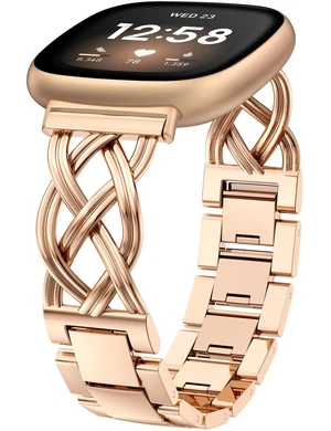 Metal Band Compatible with Fitbit Versa 4/Versa 3/Sense 2/Sense Bands Women, Celtic Stainless Steel Strap Dressy Bracelet Designer Pretty Wristband Metal Band Compatible with Fitbit Versa 4/Versa 3/Sense 2/Sense Bands Women, Celtic Stainless Steel Strap Dressy Bracelet Designer Pretty Wristband