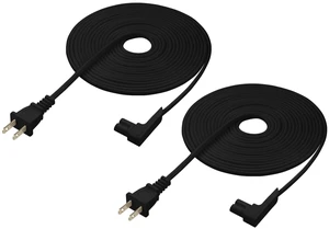 16-Foot 2-Pack Power Cord Compatible with Sonos One, Sonos One SL, Sonos Play-1 Speakers - Power Plug Cable (Extra Long, Black) 16-Foot 2-Pack Power Cord Compatible with Sonos One, Sonos One SL, Sonos Play-1 Speakers - Power Plug Cable (Extra Long, Black)