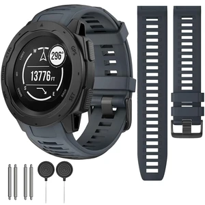 Waterproof Bands Compatible with Garmin Instinct/Instinct 2 Watch Bands 22mm Soft Silicone Replacement Wristbands for Garmin Instinct Esports/Solar/Tactical, Grey Waterproof Bands Compatible with Garmin Instinct/Instinct 2 Watch Bands 22mm Soft Silicone Replacement Wristbands for Garmin Instinct Esports/Solar/Tactical, Grey