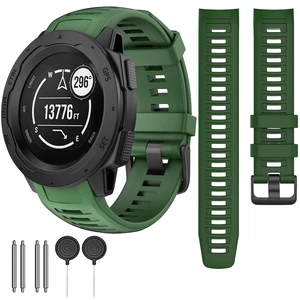 Waterproof Bands Compatible with Garmin Instinct/Instinct 2 Watch Bands 22mm Soft Silicone Replacement Wristbands for Garmin Instinct Esports/Solar/Tactical, Green Waterproof Bands Compatible with Garmin Instinct/Instinct 2 Watch Bands 22mm Soft Silicone Replacement Wristbands for Garmin Instinct Esports/Solar/Tactical, Green