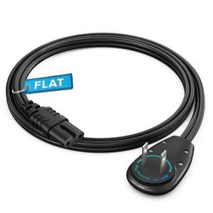 TV Power Cord 2 Ft, 2-Prong IEC C7, Black, 360 Rotating Flat Plug, UL Works with gaming consoles, speakers, printers, and all IEC C7-compatible electronics TV Power Cord 2 Ft, 2-Prong IEC C7, Black, 360 Rotating Flat Plug, UL Works with gaming consoles, speakers, printers, and all IEC C7-compatible electronics