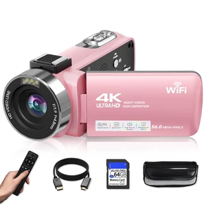 Video Camera, 4K Camcorder 56MP Digital Video Recorder 18X Zoom 3" 270° Rotation Touchscreen IR Night Vision, Wifi Vlogging Camera for YouTube 64GB Card Anti-Shake Remote Control Camera Bag Lens Cap Video Camera, 4K Camcorder 56MP Digital Video Recorder 18X Zoom 3" 270° Rotation Touchscreen IR Night Vision, Wifi Vlogging Camera for YouTube 64GB Card Anti-Shake Remote Control Camera Bag Lens Cap