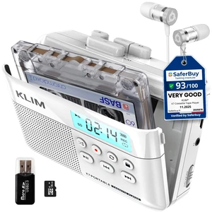 K7 Cassette Player, Converts Tapes to MP3, Built-in Microphone, 16GB Card Doubles as an Audio Recorder with Onboard Speaker, Rechargeable Battery and Included Earphones - White K7 Cassette Player, Converts Tapes to MP3, Built-in Microphone, 16GB Card Doubles as an Audio Recorder with Onboard Speaker, Rechargeable Battery and Included Earphones - White