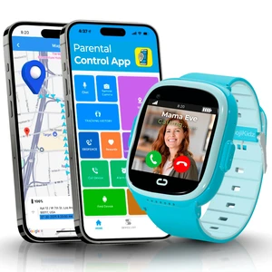 Smart Watch for Kids with GPS Tracker, Audio & Video Calling, SOS Alerts, HD Camera, Fitness Tracker, Parental Controls, Kids Smart Watch for Boys & Girls, Subscription Required (Blue) Smart Watch for Kids with GPS Tracker, Audio & Video Calling, SOS Alerts, HD Camera, Fitness Tracker, Parental Controls, Kids Smart Watch for Boys & Girls, Subscription Required (Blue)