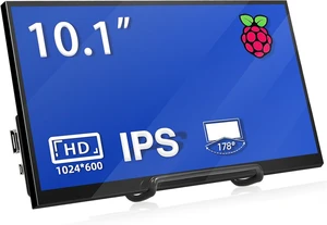 10.1 Inch Raspberry Pi Screen HDMI Monitor 1024x600 LCD Display 16:9 IPS Screen for Raspberry Pi 5/4/3/2/B/B+ Win11/10/8/7, Free-Driver, Non-Touch 10.1 Inch Raspberry Pi Screen HDMI Monitor 1024x600 LCD Display 16:9 IPS Screen for Raspberry Pi 5/4/3/2/B/B+ Win11/10/8/7, Free-Driver, Non-Touch