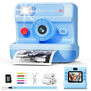 Kids Instant Print Camera, 1080P HD Dual Lens with 32GB Card 2.4" Screen Kids Camera with 3 Paper Rolls, 16X Zoom, Christmas Birthday Gifts for Girls and Boys Age 3-12 Kids Instant Print Camera, 1080P HD Dual Lens with 32GB Card 2.4" Screen Kids Camera with 3 Paper Rolls, 16X Zoom, Christmas Birthday Gifts for Girls and Boys Age 3-12