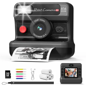 Kids Instant Print Camera, 1080P HD Dual Lens with 32GB Card 2.4" Screen Kids Camera with 3 Paper Rolls, 16X Zoom, Christmas Birthday Gifts for Girls and Boys Age 3-12 Kids Instant Print Camera, 1080P HD Dual Lens with 32GB Card 2.4" Screen Kids Camera with 3 Paper Rolls, 16X Zoom, Christmas Birthday Gifts for Girls and Boys Age 3-12
