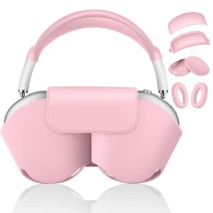 5 in 1 Compatible with Airpods Max 2/1 Smart Case Cover, (2020/2026) Sleep Mode Compatible, for Apple AirPod Max Headphones Case Soft Leather & Silicone Set Protective Accessories Portable, Pink 5 in 1 Compatible with Airpods Max 2/1 Smart Case Cover, (2020/2026) Sleep Mode Compatible, for Apple AirPod Max Headphones Case Soft Leather & Silicone Set Protective Accessories Portable, Pink