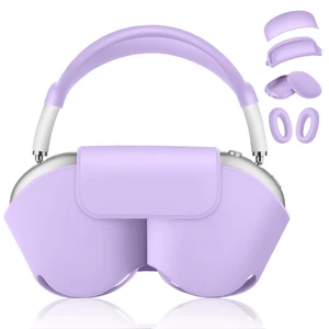 5 in 1 Compatible with Airpods Max 2/1 Smart Case Cover, (2020/2026) Sleep Mode Compatible, for Apple AirPod Max Headphones Case Soft Leather & Silicone Set Protective Accessories Portable,Purple 5 in 1 Compatible with Airpods Max 2/1 Smart Case Cover, (2020/2026) Sleep Mode Compatible, for Apple AirPod Max Headphones Case Soft Leather & Silicone Set Protective Accessories Portable,Purple