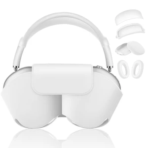5 in 1 Compatible with Airpods Max 2/1 Smart Case Cover, (2020/2026) Sleep Mode Compatible, for Apple AirPod Max Headphones Case Soft Leather & Silicone Set Protective Accessories Portable, White 5 in 1 Compatible with Airpods Max 2/1 Smart Case Cover, (2020/2026) Sleep Mode Compatible, for Apple AirPod Max Headphones Case Soft Leather & Silicone Set Protective Accessories Portable, White