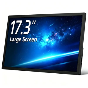 17.3 Inch Portable Monitor, USB-C HDMI Large Screen Cumputer Extender Widescreen Display with Kickstand, Ultra-Slim External Second Screen for Laptop, PC, Phone 17.3 Inch Portable Monitor, USB-C HDMI Large Screen Cumputer Extender Widescreen Display with Kickstand, Ultra-Slim External Second Screen for Laptop, PC, Phone