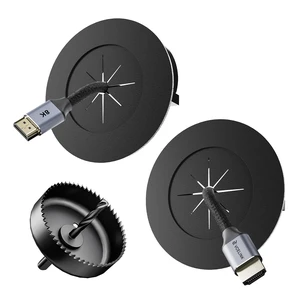 3 Cutout Cord Hider, Fits up to 8 HDMI Cables, Black, 2-Pack Hole Saw Attachment Included Locking Brackets for Drywall Flexible TPE Insert Paintable to Match Your Wall 3 Cutout Cord Hider, Fits up to 8 HDMI Cables, Black, 2-Pack Hole Saw Attachment Included Locking Brackets for Drywall Flexible TPE Insert Paintable to Match Your Wall