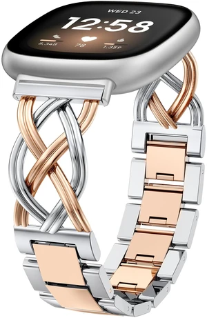 Metal Band Compatible with Fitbit Versa 4/Versa 3/Sense 2/Sense Bands Women, Celtic Stainless Steel Strap Dressy Bracelet Designer Pretty Wristband Metal Band Compatible with Fitbit Versa 4/Versa 3/Sense 2/Sense Bands Women, Celtic Stainless Steel Strap Dressy Bracelet Designer Pretty Wristband