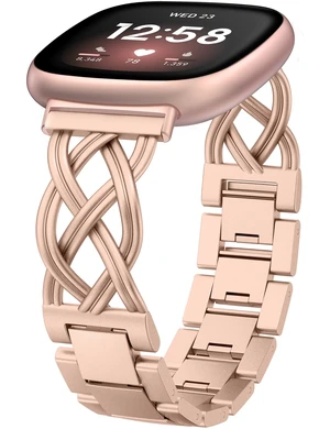 Metal Band Compatible with Fitbit Versa 4/Versa 3/Sense 2/Sense Bands Women, Celtic Stainless Steel Strap Dressy Bracelet Designer Pretty Wristband Metal Band Compatible with Fitbit Versa 4/Versa 3/Sense 2/Sense Bands Women, Celtic Stainless Steel Strap Dressy Bracelet Designer Pretty Wristband
