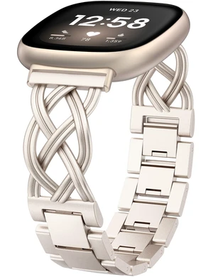 Metal Band Compatible with Fitbit Versa 4/Versa 3/Sense 2/Sense Bands Women, Celtic Stainless Steel Strap Dressy Bracelet Designer Pretty Wristband Metal Band Compatible with Fitbit Versa 4/Versa 3/Sense 2/Sense Bands Women, Celtic Stainless Steel Strap Dressy Bracelet Designer Pretty Wristband