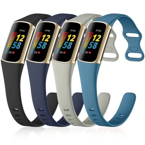 4 Pack Slim Band Compatible with Fitbit Charge 5/6 Bands Women Men Soft Silicone Strap, Sport Replacement Wristbands for Fitbit Charge 5/Charge 6 Fitness Tracker, Black/Slate/Navy Blue/Gray 4 Pack Slim Band Compatible with Fitbit Charge 5/6 Bands Women Men Soft Silicone Strap, Sport Replacement Wristbands for Fitbit Charge 5/Charge 6 Fitness Tracker, Black/Slate/Navy Blue/Gray