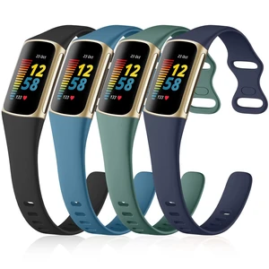 4 Pack Slim Band Compatible with Fitbit Charge 5/6 Bands Women Men Soft Silicone Strap, Sport Replacement Wristband for Fitbit Charge 5 6 Fitness Tracker, Black/Slate/Navy Blue/Pine Green 4 Pack Slim Band Compatible with Fitbit Charge 5/6 Bands Women Men Soft Silicone Strap, Sport Replacement Wristband for Fitbit Charge 5 6 Fitness Tracker, Black/Slate/Navy Blue/Pine Green