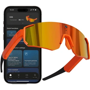 Sport AI Smart Sunglasses with 4K POV Camera (Orange/Tangerine) Audio & Video, Real-Time Translation, AI Voice Assistant, Internal Storage, Unisex for Cycling & Outdoor Sports Sport AI Smart Sunglasses with 4K POV Camera (Orange/Tangerine) Audio & Video, Real-Time Translation, AI Voice Assistant, Internal Storage, Unisex for Cycling & Outdoor Sports