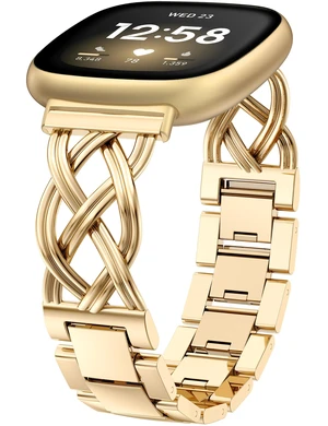 Metal Band Compatible with Fitbit Versa 4/Versa 3/Sense 2/Sense Bands Women, Celtic Stainless Steel Strap Dressy Bracelet Designer Pretty Wristband Metal Band Compatible with Fitbit Versa 4/Versa 3/Sense 2/Sense Bands Women, Celtic Stainless Steel Strap Dressy Bracelet Designer Pretty Wristband