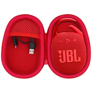 Hard Carrying Case for JBL Clip 5 Portable Mini Speaker, Red 1:1 Molded Interior, Soft Anti-Static Velvet Lining, Cable Storage, Secure Fit, Carabiner, High-Density EVA Shell Hard Carrying Case for JBL Clip 5 Portable Mini Speaker, Red 1:1 Molded Interior, Soft Anti-Static Velvet Lining, Cable Storage, Secure Fit, Carabiner, High-Density EVA Shell