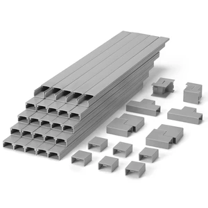 392.5in Wire Hiders TV Cord Cover Kit, Wall Mounted, Grey 392.5in Wire Hiders TV Cord Cover Kit, Wall Mounted, Grey