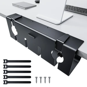 No Drill Under Desk Cable Management Tray, 17'' Wire Management, Punch-Free Clamp on, Metal Cable Tray, Wire Organizer Under Desk, Under Desk Basket for Office and Home, Black No Drill Under Desk Cable Management Tray, 17'' Wire Management, Punch-Free Clamp on, Metal Cable Tray, Wire Organizer Under Desk, Under Desk Basket for Office and Home, Black