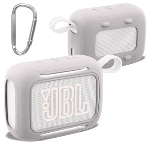 for JBL Go 5 Waterproof Bluetooth Speaker Silicone Cover, White Snug Fit, Portable Carabiner Clip, Shock Absorption, Drop Protection, Travel Lightweight Design, Protective Skin Case for JBL Go 5 Waterproof Bluetooth Speaker Silicone Cover, White Snug Fit, Portable Carabiner Clip, Shock Absorption, Drop Protection, Travel Lightweight Design, Protective Skin Case