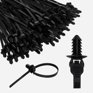 100 PCS Push Mount Zip Ties, 8.3 Inch Nylon Car Mount Wire Ties Snap in Cable Zip Ties, Black Push Mount Cable Ties Automotive Zip Ties Wire Harness Clips for Wire Tying (8.3" L x 0.2" W) 100 PCS Push Mount Zip Ties, 8.3 Inch Nylon Car Mount Wire Ties Snap in Cable Zip Ties, Black Push Mount Cable Ties Automotive Zip Ties Wire Harness Clips for Wire Tying (8.3" L x 0.2" W)