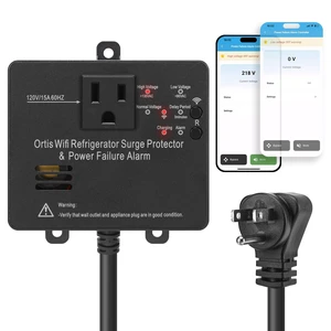 Wi-Fi Smart Power Failure Alarm with Surge Protector, Remotely Monitor and Control Your Refrigerator Via App, Ensuring The Safety of Refrigerator and Food Stored Inside, Black Wi-Fi Smart Power Failure Alarm with Surge Protector, Remotely Monitor and Control Your Refrigerator Via App, Ensuring The Safety of Refrigerator and Food Stored Inside, Black