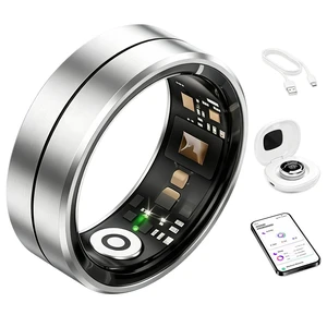 Smart Ring for Women Men, Health Tracker Ring with Charging Case, Sleep Fitness Activity Tracker, Heart Rate SpO2 HRV Stress Monitor, IP68 Waterproof, No Subscription, iOS Android, Silver 9 Smart Ring for Women Men, Health Tracker Ring with Charging Case, Sleep Fitness Activity Tracker, Heart Rate SpO2 HRV Stress Monitor, IP68 Waterproof, No Subscription, iOS Android, Silver 9