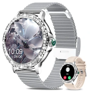 Smart Watches for Women, 1.3HD Fitness Tracker with Blood Pressure/Heart Rate Monitor, Bluetooth 5.2 Make Calls Smart Watch for Android/iOS Phones, IP68 Waterproof Fitness Watch for Women Smart Watches for Women, 1.3HD Fitness Tracker with Blood Pressure/Heart Rate Monitor, Bluetooth 5.2 Make Calls Smart Watch for Android/iOS Phones, IP68 Waterproof Fitness Watch for Women