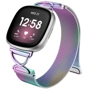 X-Shape Metal Band Compatible with Fitbit Versa 4/Sense 2/Versa 3/Sense Bands Women Men, Stainless Steel Soft Mesh Loop Strap Replacement for Fitbit Sense 2/Versa 3/Sense/Versa 4 Smartwatch X-Shape Metal Band Compatible with Fitbit Versa 4/Sense 2/Versa 3/Sense Bands Women Men, Stainless Steel Soft Mesh Loop Strap Replacement for Fitbit Sense 2/Versa 3/Sense/Versa 4 Smartwatch