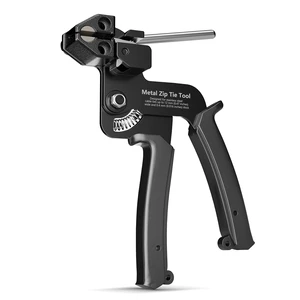 Metal Zip Tie Tool, Stainless Steel Cable Tie Gun, Black Heavy Duty Zip Tie Cutter, for Metal Zip Ties, Fasten and Cut, for Outdoor Chain Link Fence, Chicken Coop, Exhaust Repair Metal Zip Tie Tool, Stainless Steel Cable Tie Gun, Black Heavy Duty Zip Tie Cutter, for Metal Zip Ties, Fasten and Cut, for Outdoor Chain Link Fence, Chicken Coop, Exhaust Repair