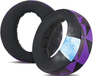 Earpads for Sony PS5 Pulse 3D Wireless Headset, Cooling Gel Replacement Ear Pad Cushions with Noise Isolation Foam - Purple Black Earpads for Sony PS5 Pulse 3D Wireless Headset, Cooling Gel Replacement Ear Pad Cushions with Noise Isolation Foam - Purple Black