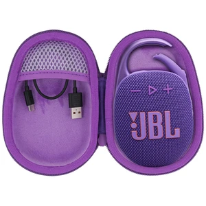 Hard Carrying Case for JBL Clip 5 Portable Mini Speaker, Purple 1:1 Molded Interior, Soft Anti-Static Velvet Lining, Cable Storage, Secure Fit, Carabiner, High-Density EVA Shell Hard Carrying Case for JBL Clip 5 Portable Mini Speaker, Purple 1:1 Molded Interior, Soft Anti-Static Velvet Lining, Cable Storage, Secure Fit, Carabiner, High-Density EVA Shell