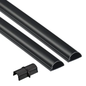 31.4in TV Cord Hider, Patented Half Round Cable Cover, Hide Wall Mount TV Wires, Hinged One-Piece Cable Concealer, Adhesive, Decorative Raceway - 2X 1.18in W x 0.59in H x 15.7in L - Black 31.4in TV Cord Hider, Patented Half Round Cable Cover, Hide Wall Mount TV Wires, Hinged One-Piece Cable Concealer, Adhesive, Decorative Raceway - 2X 1.18in W x 0.59in H x 15.7in L - Black