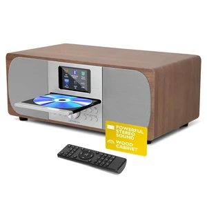 MSY6 CD Player, FM, Bluetooth, Powerful Stereo HiFi, Walnut 2.4in colour display, 40 presets, remote control, acoustic wooden cabinet, headphone jack, EQ modes, dual alarms clock MSY6 CD Player, FM, Bluetooth, Powerful Stereo HiFi, Walnut 2.4in colour display, 40 presets, remote control, acoustic wooden cabinet, headphone jack, EQ modes, dual alarms clock