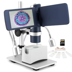 AD203S HDMI Digital Microscope with Metal Stand 4.3 Inch Screen, FHD Video, HDMI Output, Supports Windows Mac PC, USB Coin Microscope, 32GB SD Card, Slides Kit AD203S HDMI Digital Microscope with Metal Stand 4.3 Inch Screen, FHD Video, HDMI Output, Supports Windows Mac PC, USB Coin Microscope, 32GB SD Card, Slides Kit