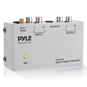 Ultra Compact Phono Preamp - Mini Turntable Preamp for Audio - Guitar, Microphone - RCA Input/Output for Record Player - Receiver - Amplifier - PP444 Ultra Compact Phono Preamp - Mini Turntable Preamp for Audio - Guitar, Microphone - RCA Input/Output for Record Player - Receiver - Amplifier - PP444