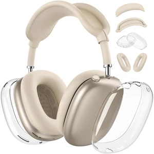 for AirPods Max Case Cover/AirPods Max 2 Case Cover, Stone (4 in 1) Ear Pad Case Cover/Ear Cups Cover/Headband Cover for Apple AirPods Max 2/1 Headphones,Clear Soft TPU and Silicone Accessories for AirPods Max Case Cover/AirPods Max 2 Case Cover, Stone (4 in 1) Ear Pad Case Cover/Ear Cups Cover/Headband Cover for Apple AirPods Max 2/1 Headphones,Clear Soft TPU and Silicone Accessories
