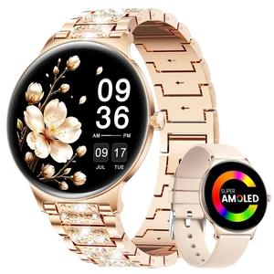 Ultra-Thin Smart Watch for Women,1.43" Always-on Display Smart Watch with Bluetooth Call,Health Tracker 100+ Sports Modes, Mutifuction Women Smartwatch for Android iOS 2 Straps(Gold) Ultra-Thin Smart Watch for Women,1.43" Always-on Display Smart Watch with Bluetooth Call,Health Tracker 100+ Sports Modes, Mutifuction Women Smartwatch for Android iOS 2 Straps(Gold)