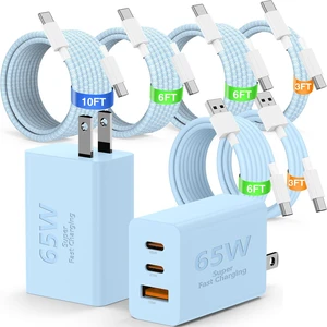 65W USB C Super Fast Charger for Samsung S26 Ultra,3-Port Type C Laptop Adapter Block with 3+6ft USB&3+6+10+10ft USBC Cable for Samsung Galaxy S26 Ultra S25/S24/S23,Tab,MacBook, iPhone 17/16-blue 65W USB C Super Fast Charger for Samsung S26 Ultra,3-Port Type C Laptop Adapter Block with 3+6ft USB&3+6+10+10ft USBC Cable for Samsung Galaxy S26 Ultra S25/S24/S23,Tab,MacBook, iPhone 17/16-blue