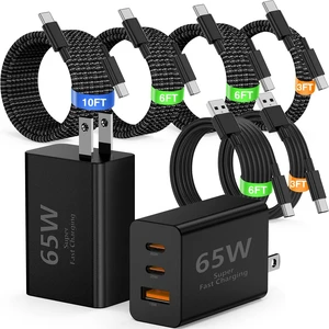 65W USB C Super Fast Charger for Samsung S26 Ultra,3-Port Type C Laptop Adapter Block with 3+6ft USB&3+6+10+10ft USBC Cable for Samsung Galaxy S26 Ultra S25/S24/S23,Tab,MacBook, iPhone 17/16-Black 65W USB C Super Fast Charger for Samsung S26 Ultra,3-Port Type C Laptop Adapter Block with 3+6ft USB&3+6+10+10ft USBC Cable for Samsung Galaxy S26 Ultra S25/S24/S23,Tab,MacBook, iPhone 17/16-Black