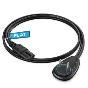 TV Power Cord 1 Ft, 2-Prong IEC C7, Black, 360 Rotating Flat Plug, UL Works with gaming consoles, speakers, printers, and all IEC C7-compatible electronics TV Power Cord 1 Ft, 2-Prong IEC C7, Black, 360 Rotating Flat Plug, UL Works with gaming consoles, speakers, printers, and all IEC C7-compatible electronics