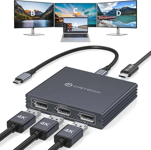 USB C to Display Port Splitter 3 Monitors with 100W PD Port 4K60HZ/4K120Hz(2DP Ports) USBC to DisplayPort Splitter 1 in 3 Out MST HUB Supports Extended(Windows) and Mirrored Displays USB C to Display Port Splitter 3 Monitors with 100W PD Port 4K60HZ/4K120Hz(2DP Ports) USBC to DisplayPort Splitter 1 in 3 Out MST HUB Supports Extended(Windows) and Mirrored Displays