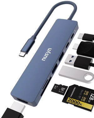 7-in-1 USB C Hub with 4K@60Hz HDMI, 2 USB-A, 1 USB-C, 100W PD Charging, SD 3.0 /TF 3.0 Card Reader, Compatible with MacBook Pro/Air/Neo, iPad Pro, iMac, iPhone 15-17 (Indigo) 7-in-1 USB C Hub with 4K@60Hz HDMI, 2 USB-A, 1 USB-C, 100W PD Charging, SD 3.0 /TF 3.0 Card Reader, Compatible with MacBook Pro/Air/Neo, iPad Pro, iMac, iPhone 15-17 (Indigo)
