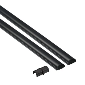 31.4in TV Cord Hider, Patented Half Round Cable Cover, Hide Wall Mount TV Wires, Hinged One-Piece Cable Concealer, Adhesive, Decorative Raceway - 2X 0.78in W x 0.39in H x 15.7in L - Black 31.4in TV Cord Hider, Patented Half Round Cable Cover, Hide Wall Mount TV Wires, Hinged One-Piece Cable Concealer, Adhesive, Decorative Raceway - 2X 0.78in W x 0.39in H x 15.7in L - Black