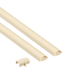 31.4in TV Cord Hider, Patented Half Round Cable Cover, Hide Wall Mount TV Wires, Hinged One-Piece Cable Concealer, Adhesive, Decorative Raceway - 2X 0.78in W x 0.39in H x 15.7in L - Beige 31.4in TV Cord Hider, Patented Half Round Cable Cover, Hide Wall Mount TV Wires, Hinged One-Piece Cable Concealer, Adhesive, Decorative Raceway - 2X 0.78in W x 0.39in H x 15.7in L - Beige