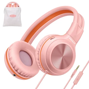 Manyshare Kids Headphones Girls, 3.5mm Wired Headphones with Mic Share Audio Between Headphones, 3-Level Volume Limiting, HD Mic, Foldable Design and Pouch for School, iPad and Travel Manyshare Kids Headphones Girls, 3.5mm Wired Headphones with Mic Share Audio Between Headphones, 3-Level Volume Limiting, HD Mic, Foldable Design and Pouch for School, iPad and Travel