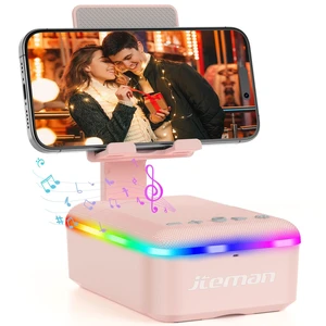Gifts for Men Women,Cell Phone Stand with Bluetooth Speaker and LED Light,Cool Tech Gadgets,Unique Birthday Gifts for Men Husband Mom Dad-Pink Gifts for Men Women,Cell Phone Stand with Bluetooth Speaker and LED Light,Cool Tech Gadgets,Unique Birthday Gifts for Men Husband Mom Dad-Pink